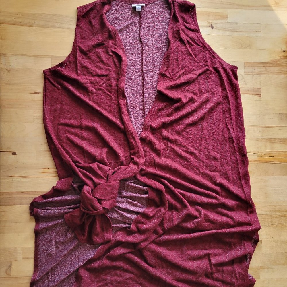 EUC - LLR L Maroon Joy Coverup